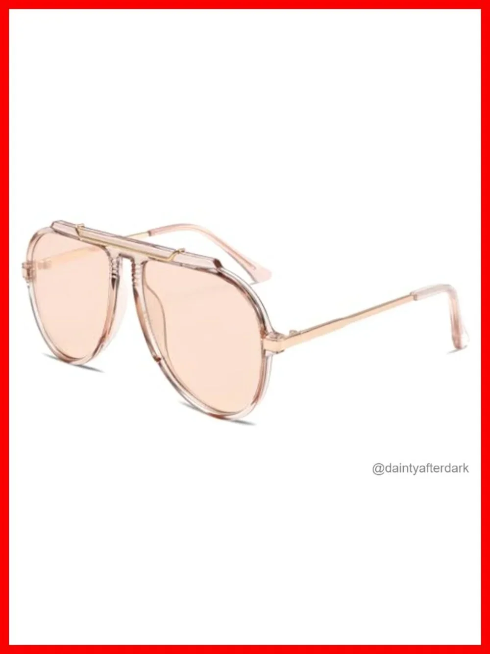 Oversized Aviator Sunglasses Gold Metal Retro 70s Tangle-Free UV Protection